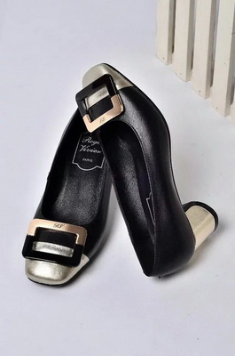 RV Shallow mouth Block heel Shoes Women--020